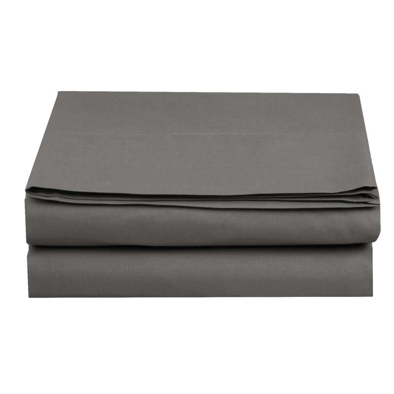 Drap en microfibre douce et respirante, Gris, Drap plat de taille de lit double
