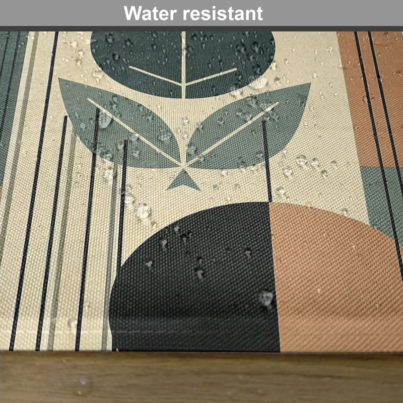 Ensemble de 4 napperons Monstera Boho Mid-Century abstrait standard vert réséda pâle et chameau