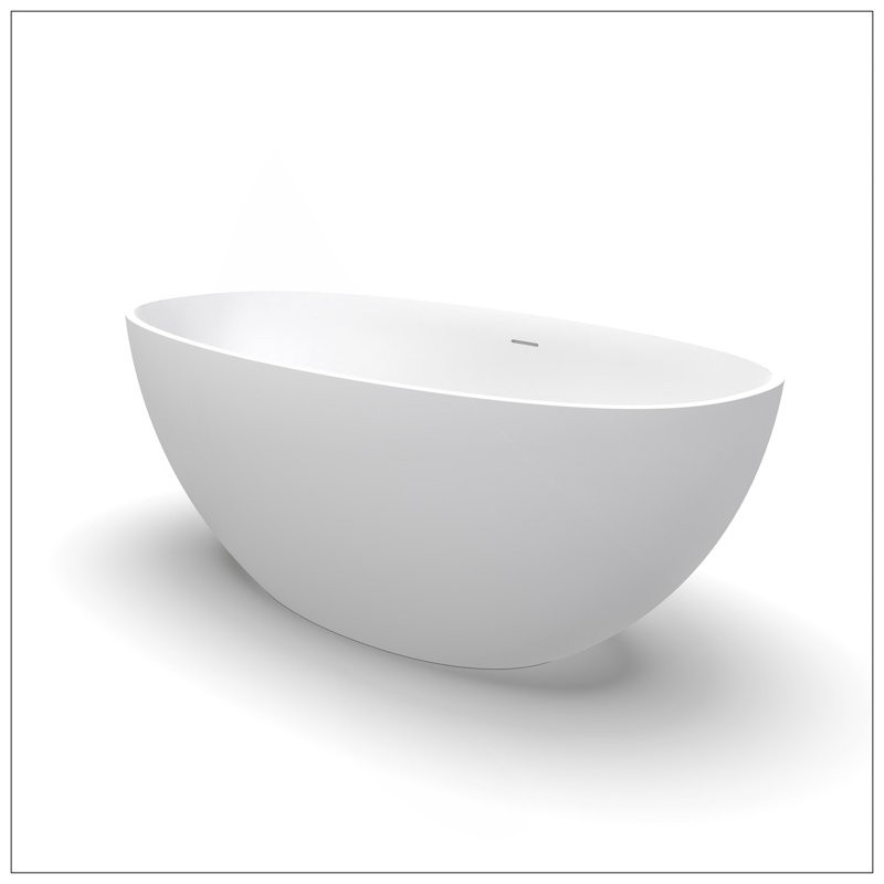 61 Inch Small Size Artificial Stone Solid Surface Freestanding Bathroom Bathtub