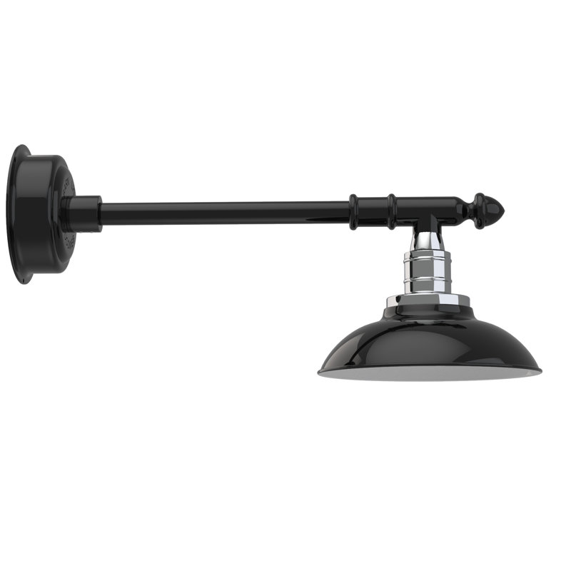 Luminaire de grange d’extérieur à del Ansel, H 9 po x l 10 po x P 26 po, Noir