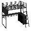 Metal Loft Bed With LED