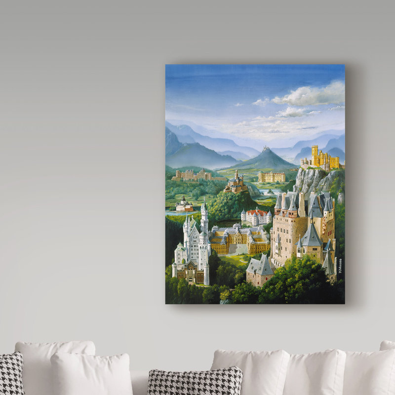 Yand «German Castles», reproduction de peinture acrylique sur toile tendue, H 19 po x l 14 po x P 2 po