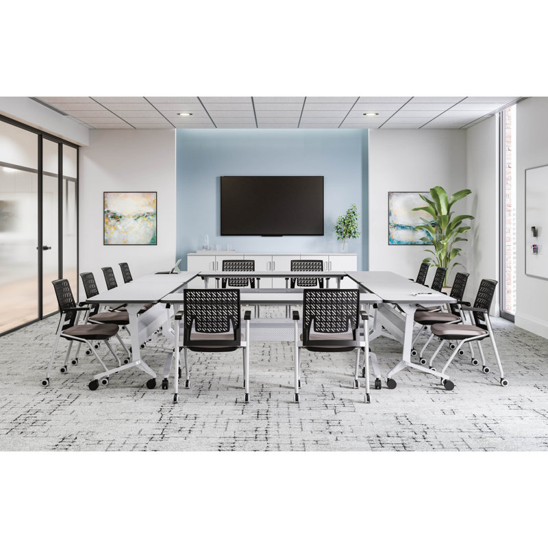 Table de formation Flip-N-Go rectangulaire, LPL, Acajou royal, Noir, noir, noir, noir, H 29 po x L 72 po x l 24 po