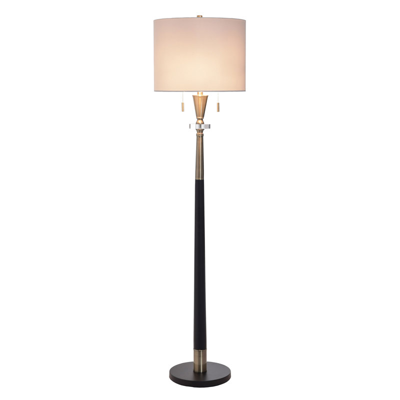Langston Floor Lamp - Larson Gold & Black - White Shade