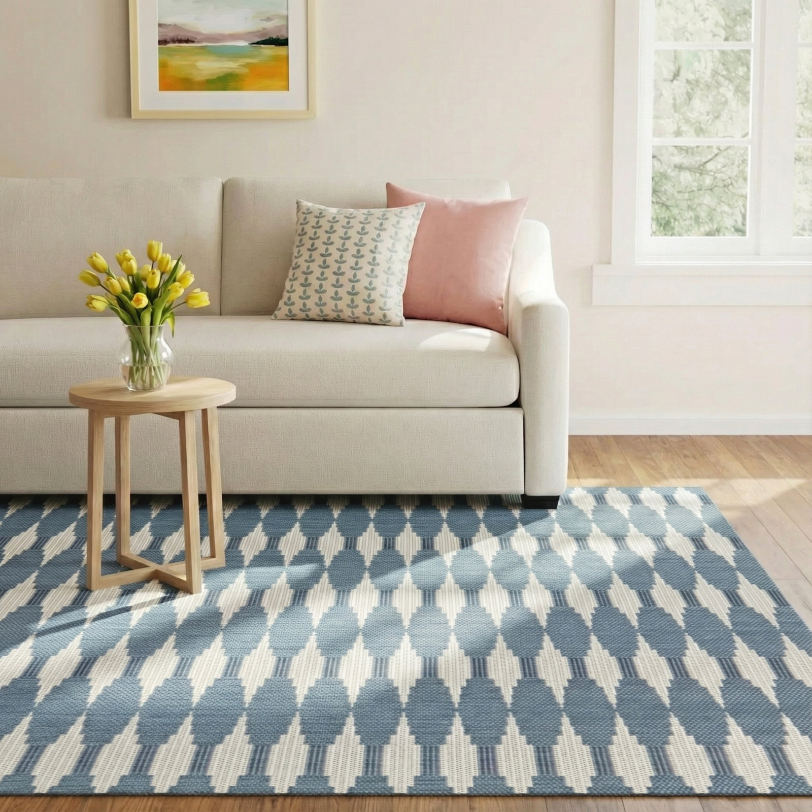 Geneva Blue Indoor/Outdoor Rug, Rectangle 7'10" x 10'