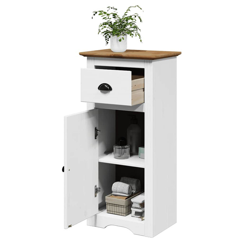 Bivins Bathroom Cabinet, White/Brown