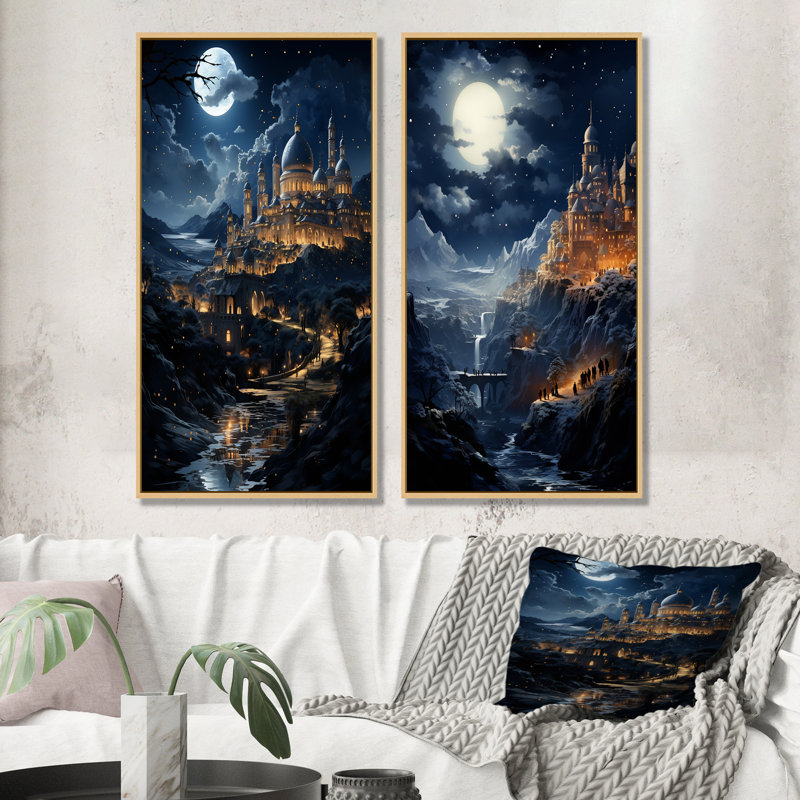 Bethléem Starlight Christianism Landscape - Christianity, reproduction d'art sur toile, ensemble de 2, H 40 po x l 41 po