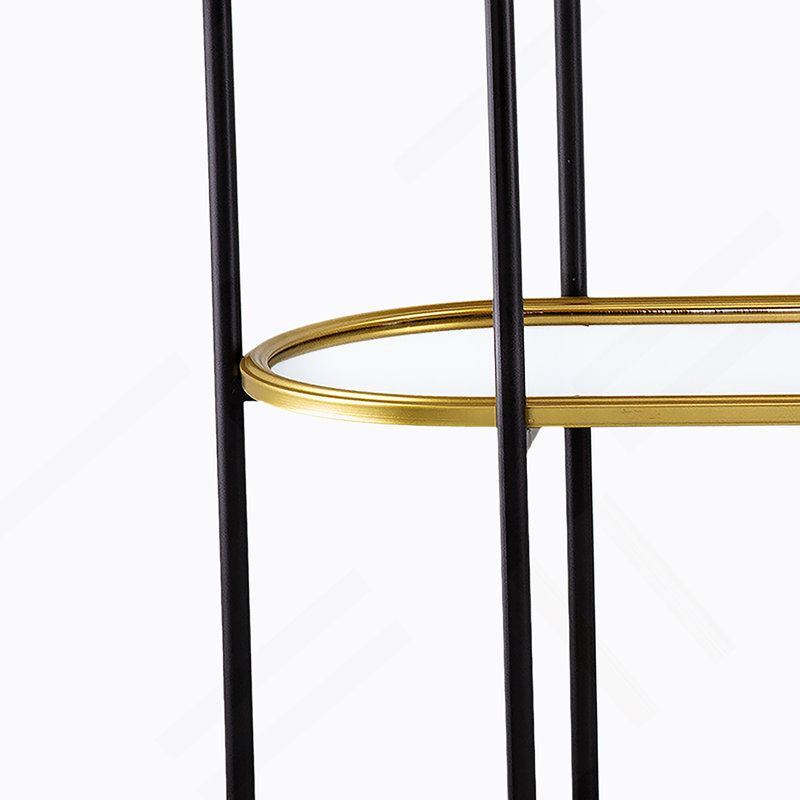 Metal Console Table, Mirrored Shelf