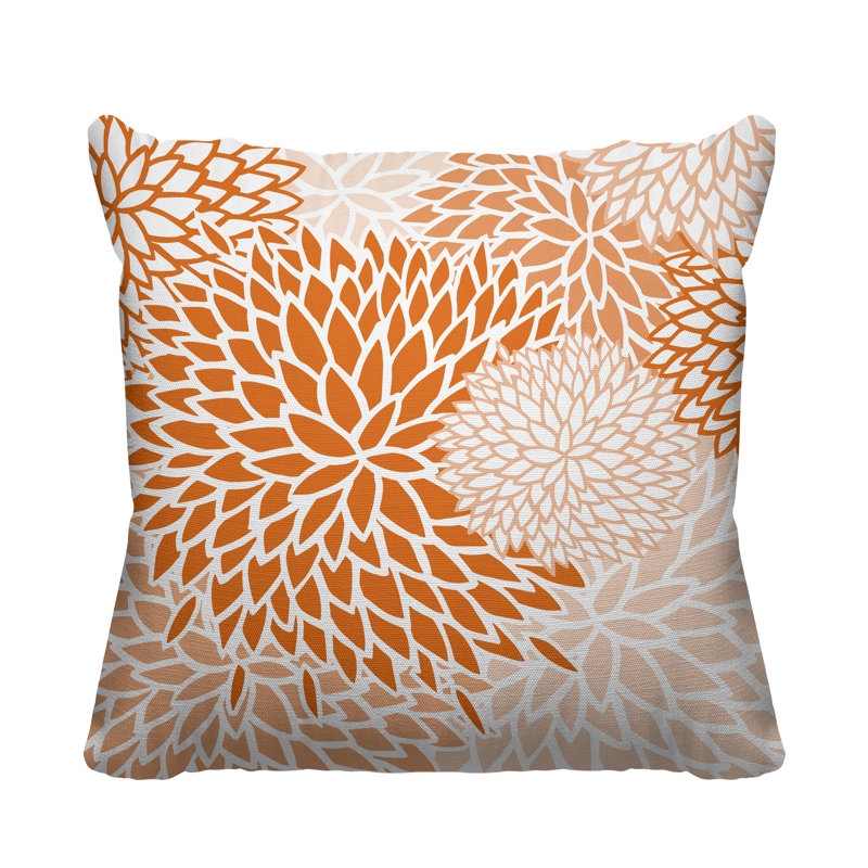 Arlo Outdoor Reversible Throw Pillow, 17W" x 17H", Orange