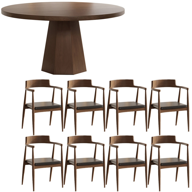 Ensemble de table à manger moderne et simple en bois massif., H 29,5 po x L 55 po x l 55 po