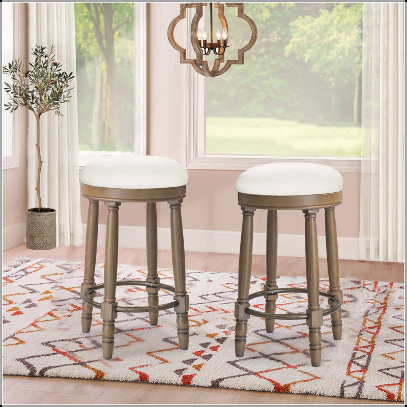 Elegant and Functional Swivel Bar Stools for Kitchen and Living Spaces, White, Light Oak