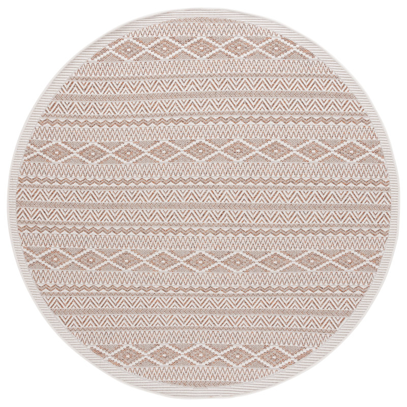 Warvin Wicker Performance Southwestern Rug, Round 6'7"