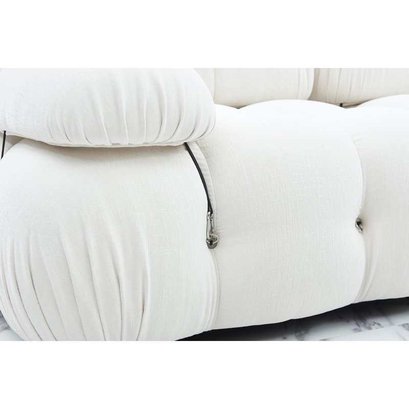 Gylfi Upholstered 114'' Reclining Sofa, White