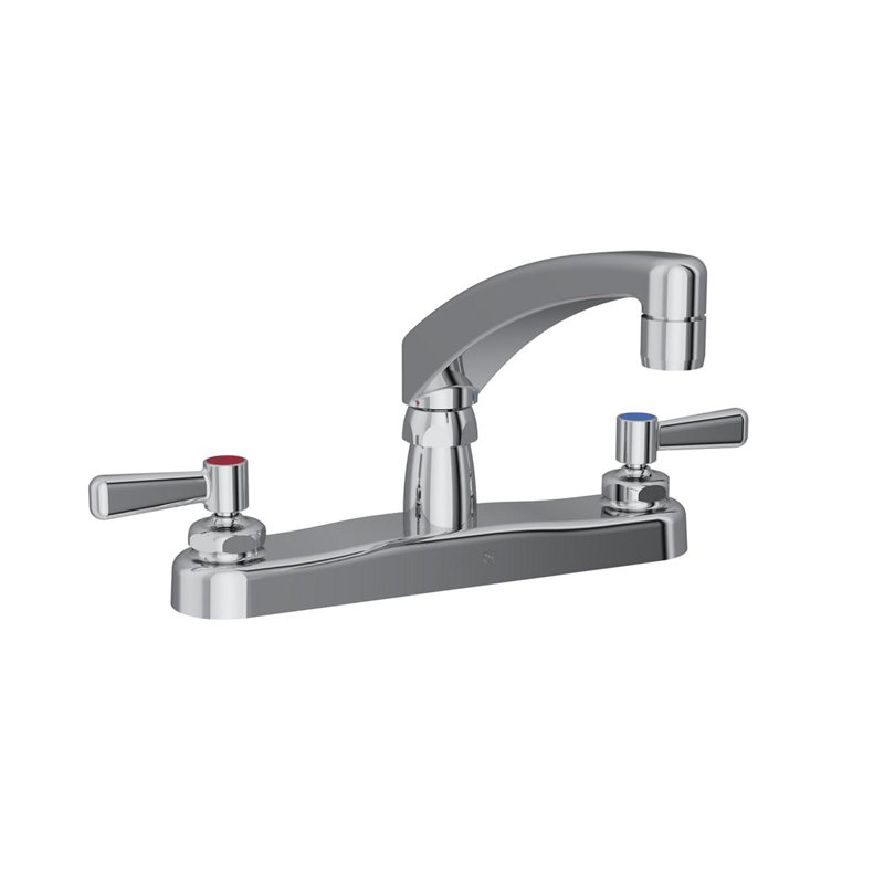 8" Centerset with Exposed Deck Faucet with 8" Arc Tube Spout 2" Lever Handles Chrome
