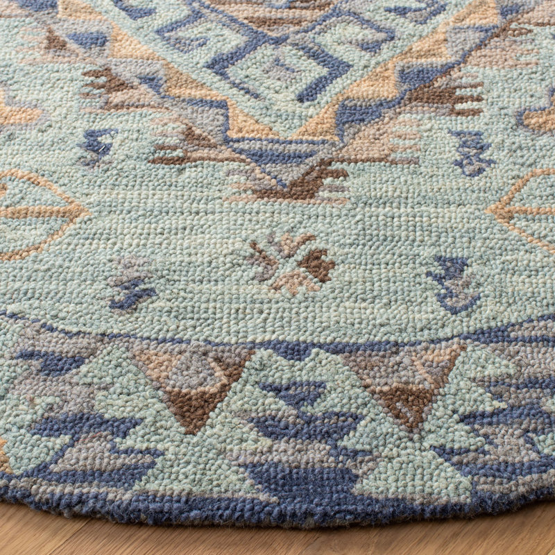 Tapis en laine touffeté à la main Deyoung, Rond 3 pi