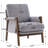 Quinze Mid Century Modern Upholstered Chenille Solid Wood Accent Armchair-657198456