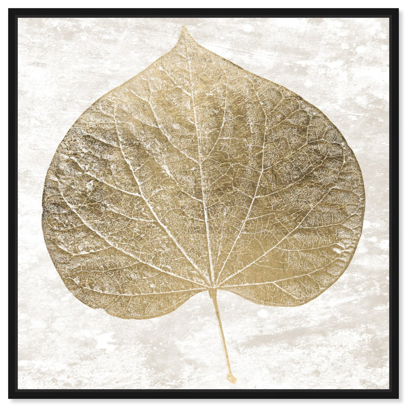 «Cercis Gold Leaf - Floater», impression encadrée sur toile, H 12 po x l 12 po, Cadre flottant noir