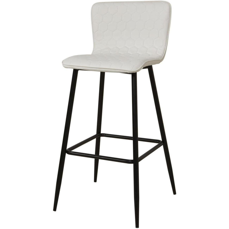 Choquette Upholstered and Faux Leather Bar Stool, White