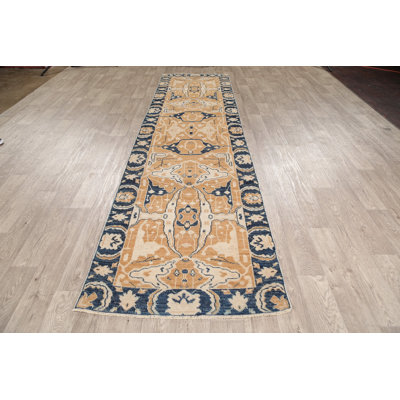 One-of-a-Kind 3'1" X 12'1" New Age Runner Wool Area Rug in