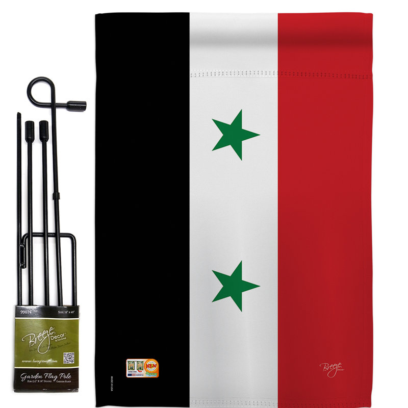 18,5 x 13 po en polyester syrie 2 côtés ensemble de drapeau