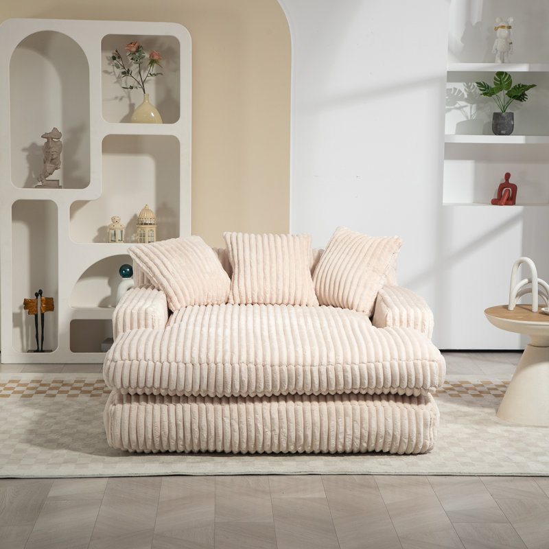 Upholstered Chaise Lounge, Beige