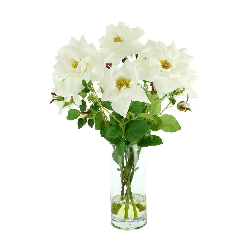 Polysilk Rose Arrangement in Vase