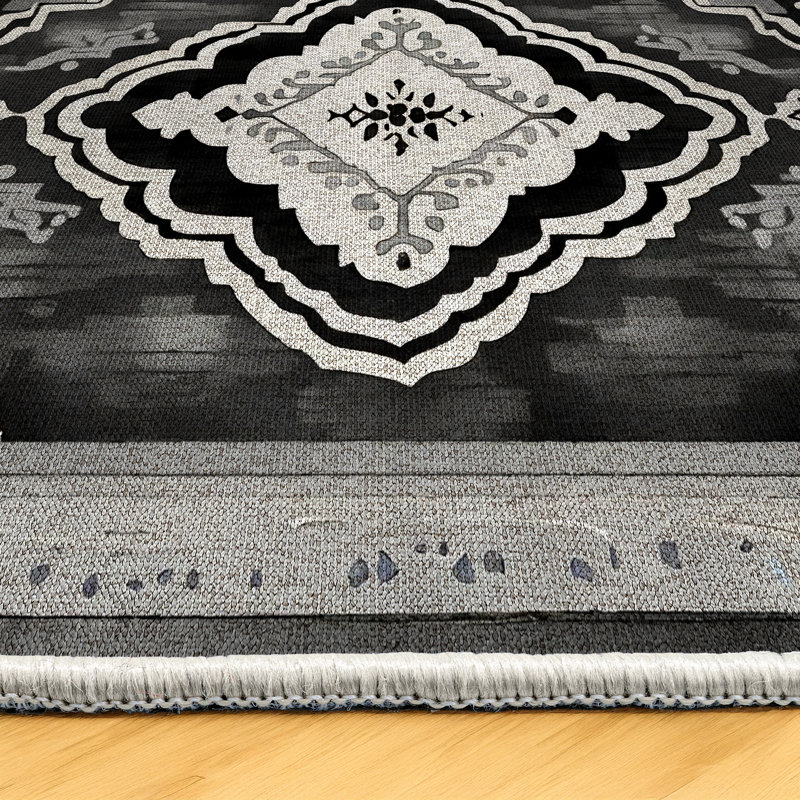 Tapis marocain en coton et polyester à imprimé numérique Rayhan Collection, Rectangle 3 pi 4 po x 5 pi