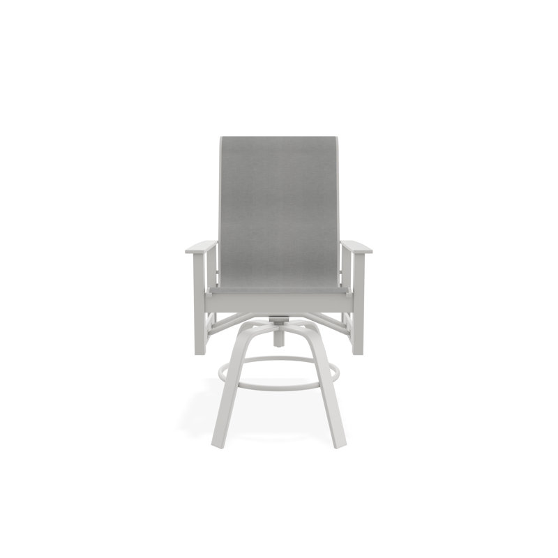 Leeward Polymer Outdoor 26'' Counter Stool, Snow, Alloy Sunbrella®