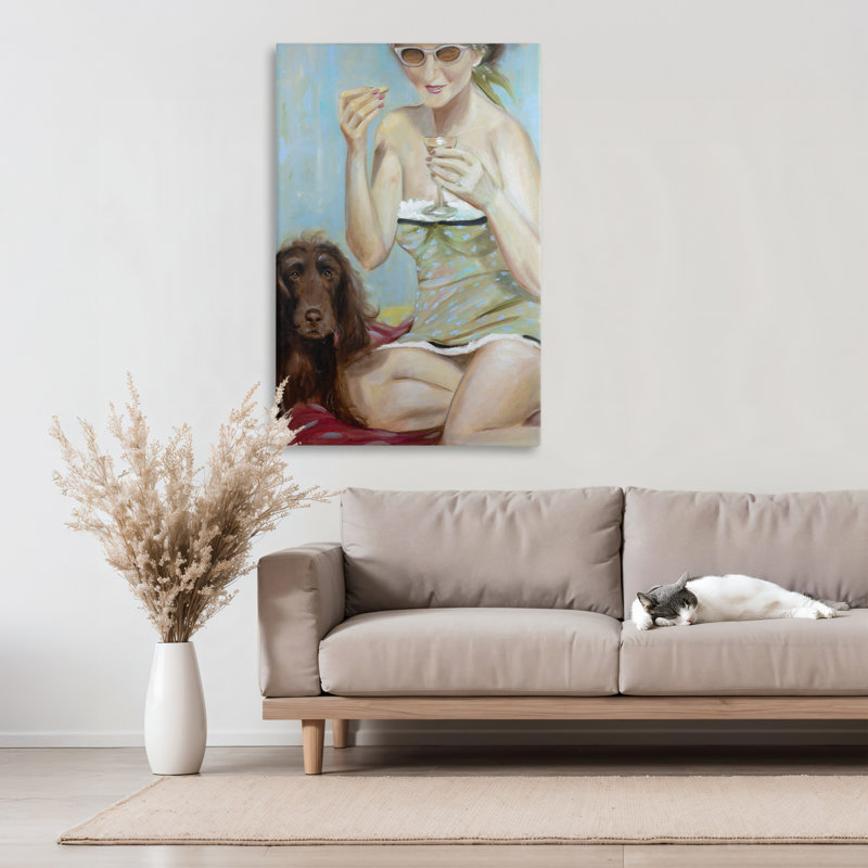 Toile du samedi dans le parc, design par Mary Sparrow, H 36 po x l 24 po