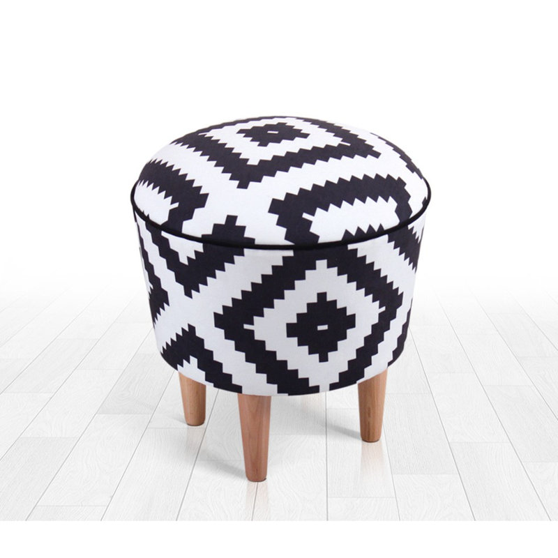 Parkview 42cm Wide Rectangle Geometric Footstool Ottoman