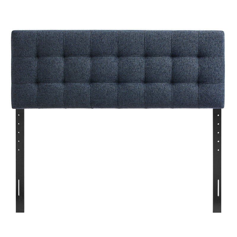 Tête de lit tapissier bleu marine Peyton, Lit double, Marine