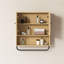 Armoire murale en rotin au-dessus de la toilette avec tablettes réglables et barre à serviettes