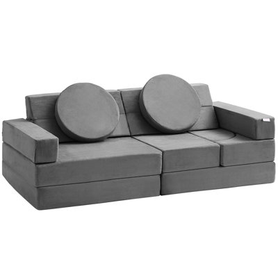 Play Couch, Modular Kids Couch 15pcs, Toddler Foam Sofa Couch with High-density 25D Sponge for Playing, Creating, Sleeping, Imaginative Kids Furniture for Bedroom and Playroom