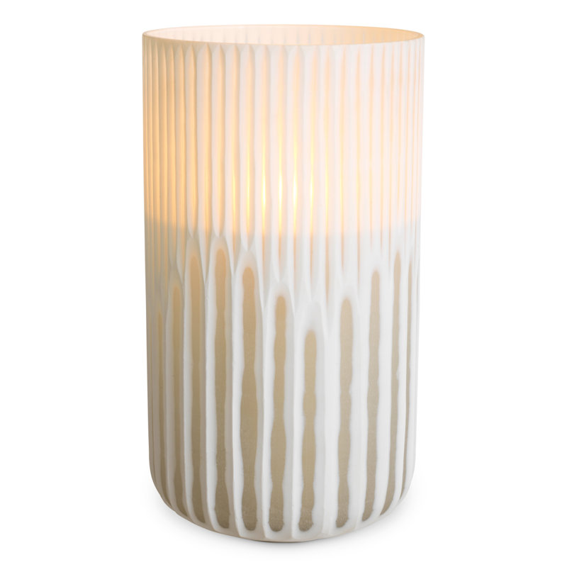 Hurricane Westgrove Off-White Glass, 16.14" H x 8.86" W x 8.86" D