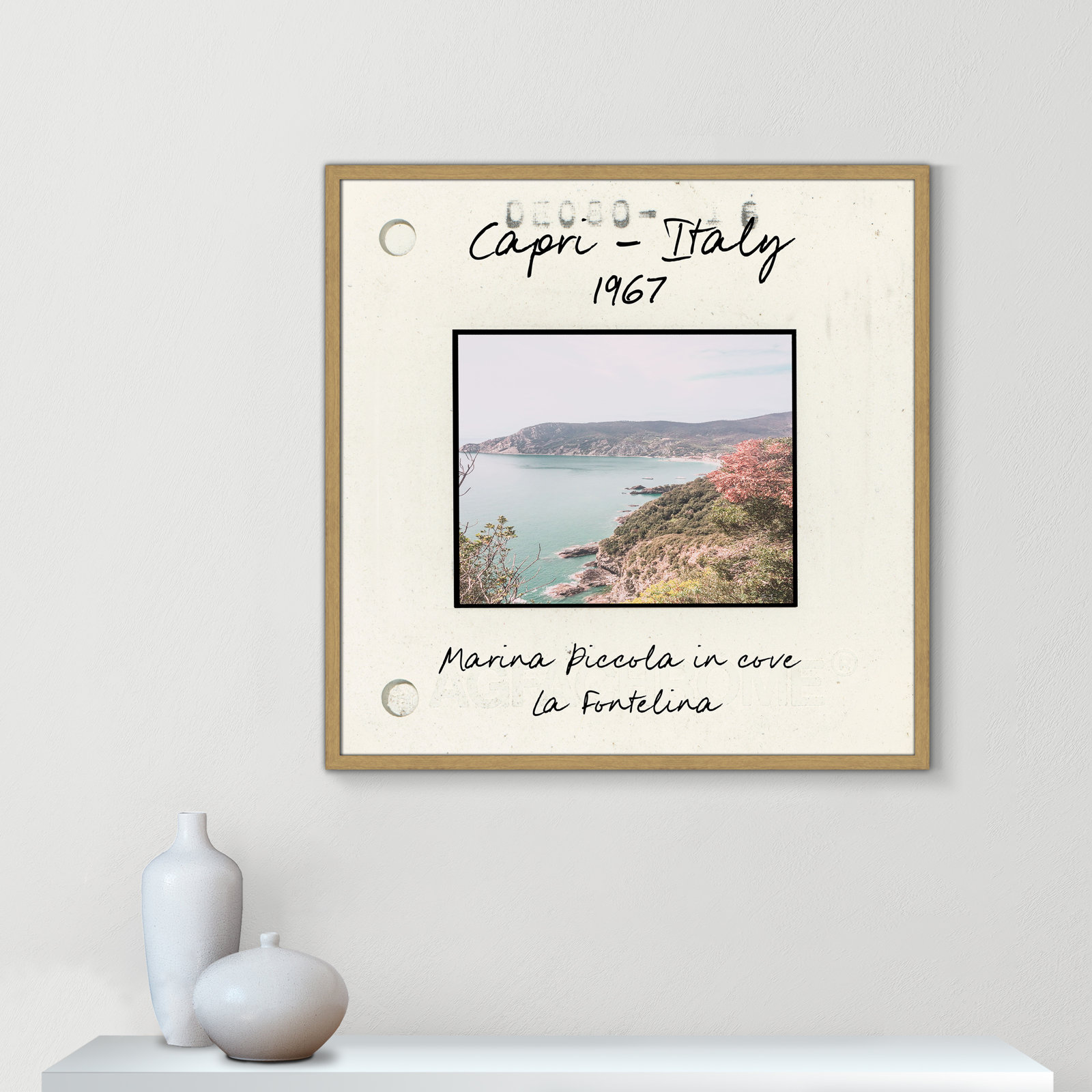 Capri Italy - Marina Picolla in La Fontalina Print by Susan Jill, 32" H x 32" W x 0.75" D