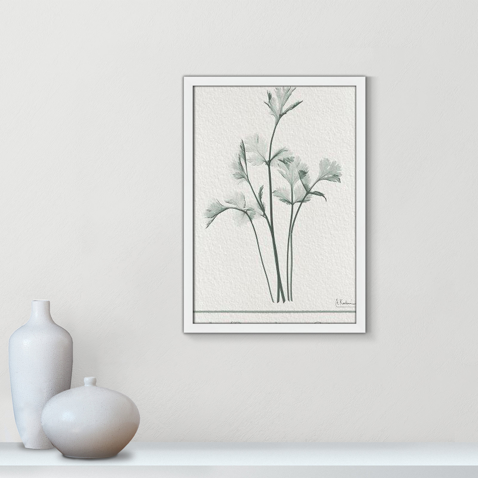 Jeanette "Parsley II" Print by Albert Koetsier, 23" H x 17" W x 1.25" D, Satin White Framed Paper