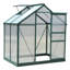 Serre de 6 pi x 4 pi pour l'extérieur, serre en polycarbonate avec gouttière et évent de toit, maisons vertes en aluminium pour l'extérieur pour le patio, vert foncé-123051910-123051912
