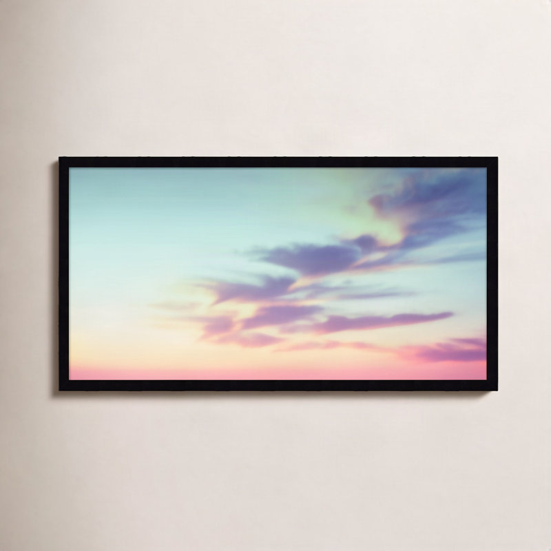 «Ethereal Sunset on the Beach Sky Landscape» par Stephanie Klatt - cadre photo, Cadre noir, L 33 po x H 17 po x P 1 po