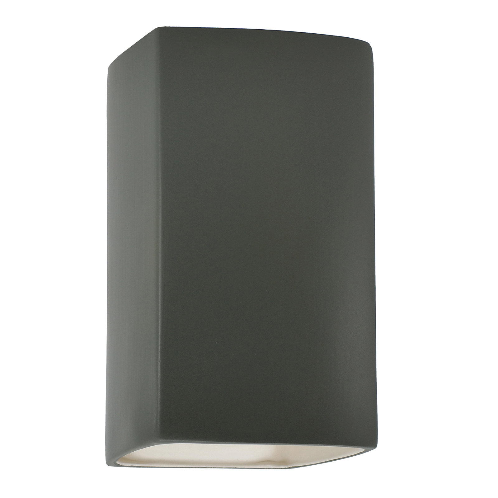 Nomad Outdoor Ceramic LED Wall Light, Pewter Green, Integrated LED, 13.5" H x 7.25" W x 4" D