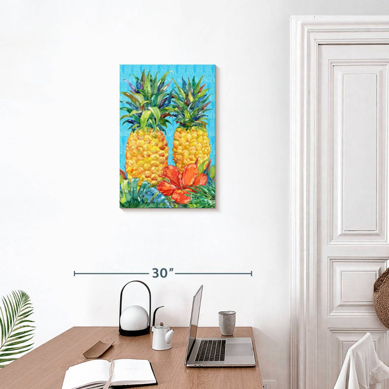 Ananas et hibiscus vert Yarlin Kona, H 24 po x l 16 po