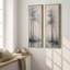 Décoration minimaliste « Bouleaux bleus et dorés au bord de l'eau » – Ensemble de 2 impressions d'art encadrées sur toile 60" x 20"-134739152-134739150