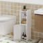 Armoire de rangement pour salle de bain, armoire de coin avec portes et tablette réglable, armoire à papier hygiénique étroite, organisateur de salle de bain pour petits espaces-1816369076-1816369075