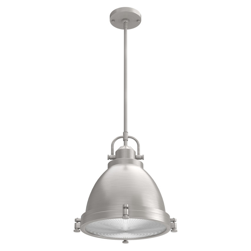 14" Brushed Nickel and Clear Glass LED Bowl Pendant
