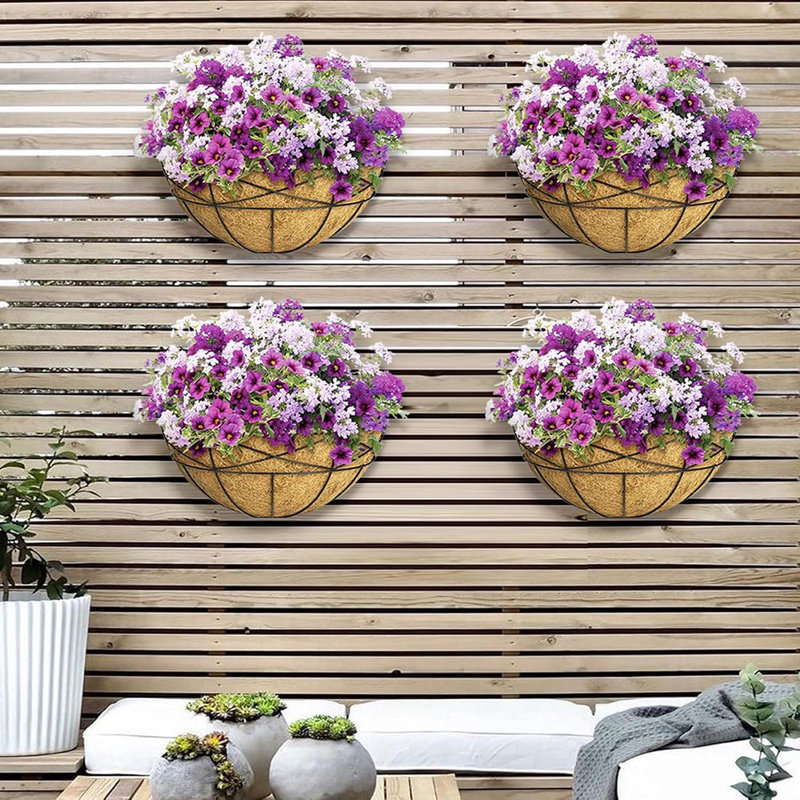 4 Pack 14 Inch Window Boxes Planters Railing Planter Box With Co...
