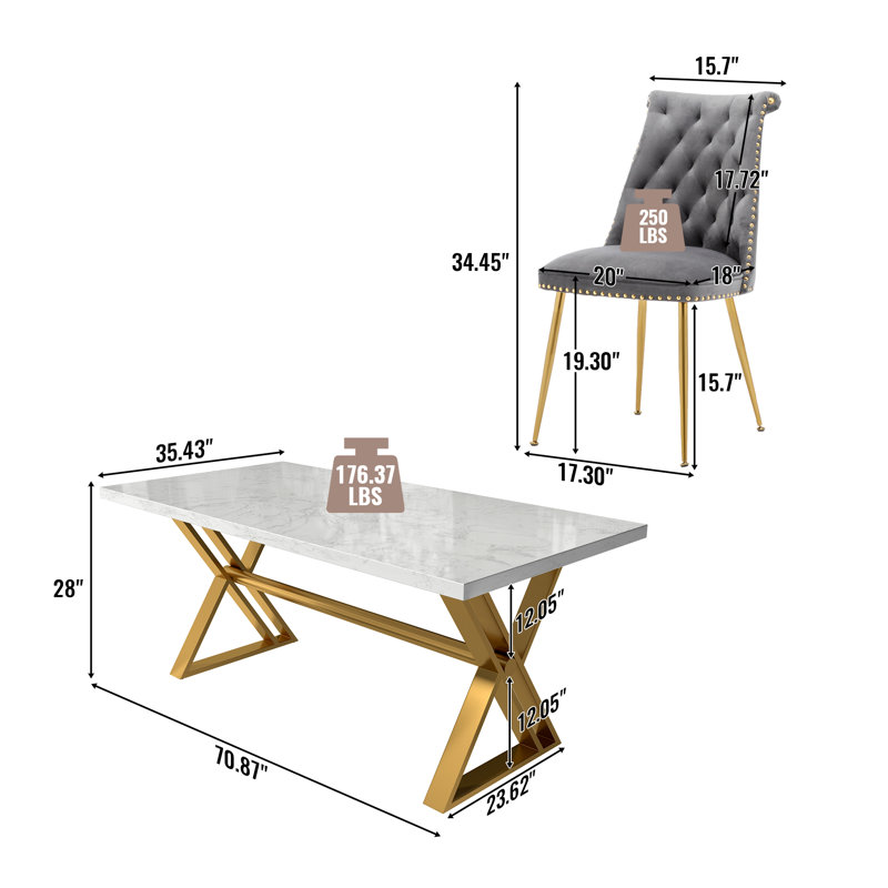 Ensemble repas pour 6 personnes Magallanes, Gris