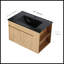 Meuble-lavabo de 30 pouces avec lavabo en céramique noire et tablette ajustable-2107640459