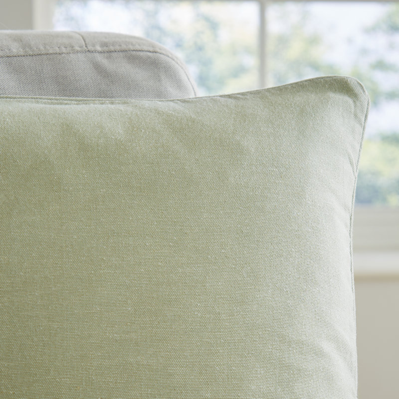Yarn Dyed Cotton Chambray Cushion, Sage