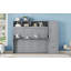 Lit escamotable double avec placard et tiroirs - Économie d'espace, gris, sans sommier