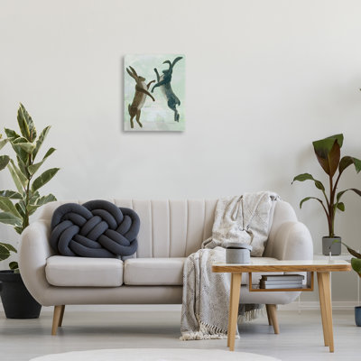 «Rustic Boxing Hares Canvas», conception par Kay Widdowson