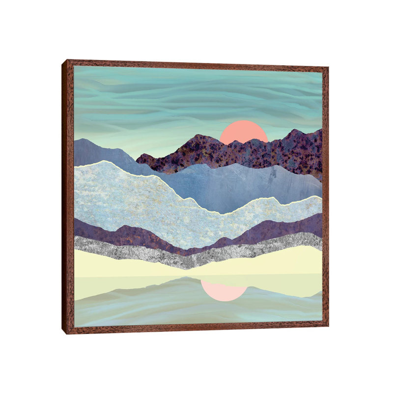 Summer Dawn - Print on Canvas, 45.72 cm H x 45.72 cm W, Classic Brown Wood Framed